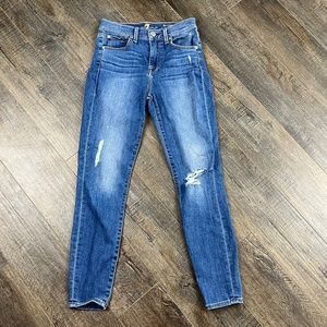 7 For All Mankind Distressed Skinny Jeans Pants Denim ((size 25))